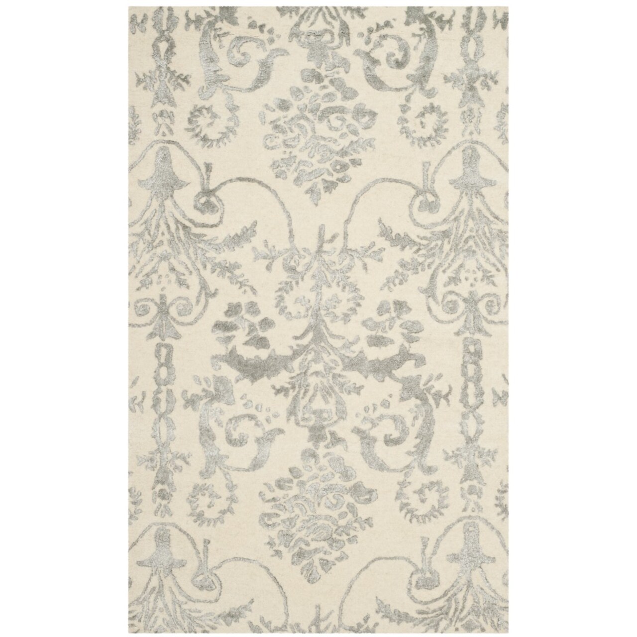 Safavieh Bella Bel917A Handmade Ivory / Grey Rug Hand Tufted Area Rug Carpet